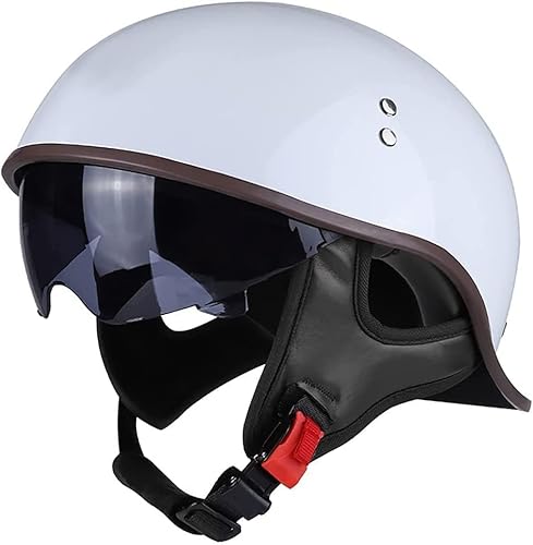 Halbhelme Motorradhelm Halbschalenhelm mit ECE-Zertifizierung Rollerhelm Cruiser Chopper Motorradhalbhelm mit Visier für Damen und Herren Erwachsen ( Color : 6 , Size : 61~62cm ) von VVPEC