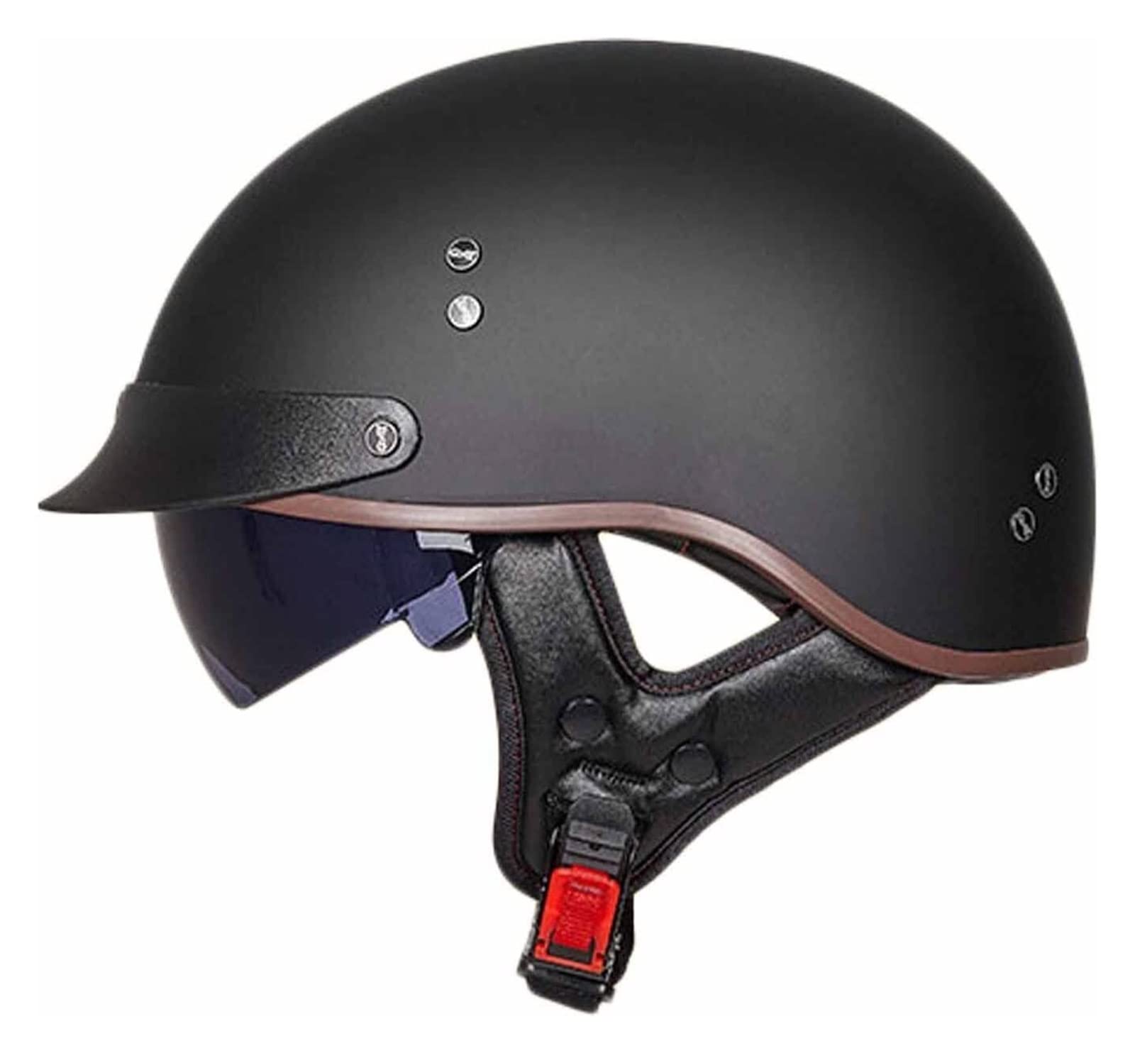 Retro Oldtimer Halbschale Jet-Helm Halbschalenhelm Mit ECE Genehmigt Brain-Cap Halbschale Roller-Helm mit Visier Scooter-Helm Chopper Helm Moped Helm Retro für Erwachsene Herren Damen ( Color : B , Si von VVPEC