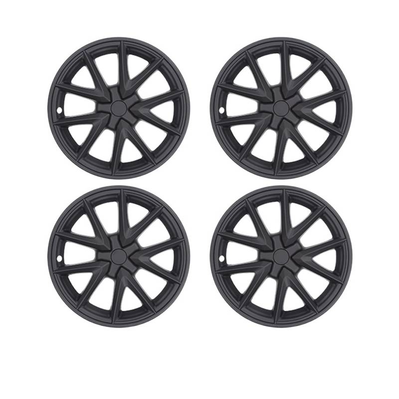 4PCS Compatible With Tesla Model 3 Modell Y 18/19 Inch Hub Cap Performance Replacement Wheel Cap Rim Automobile Hubcap Accessories 2018-2022(M3 18 Matte Black 4) von VWAUGDKPS