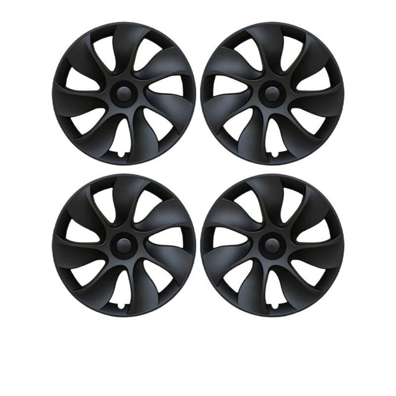 4PCS Compatible With Tesla Model 3 Modell Y 18/19 Inch Hub Cap Performance Replacement Wheel Cap Rim Automobile Hubcap Accessories 2018-2022(MY 19 Matte Black 7) von VWAUGDKPS