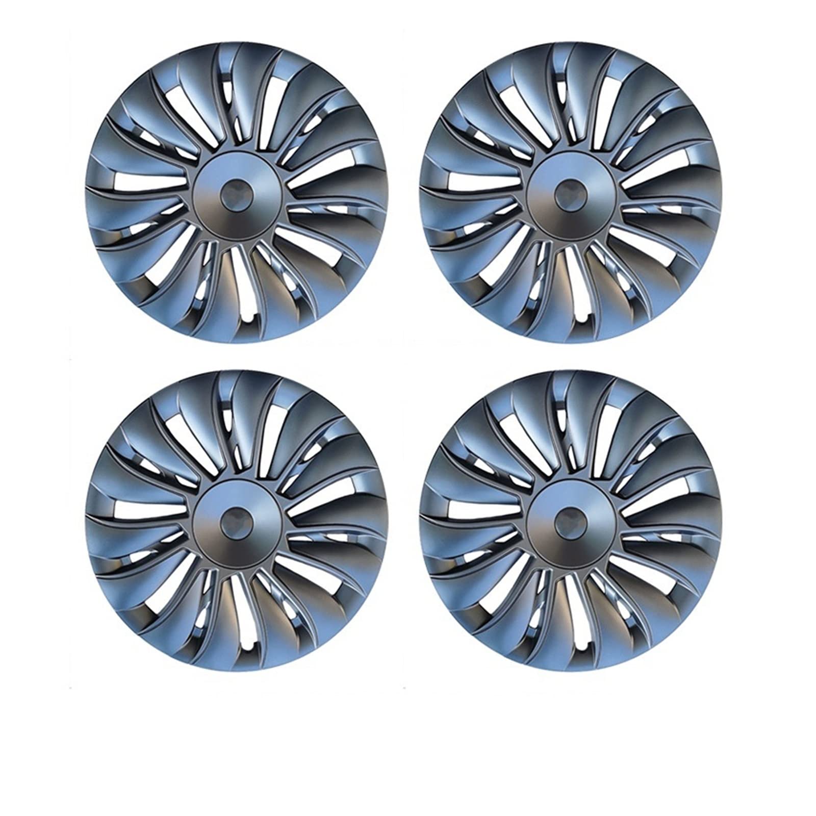 4PCS Compatible With Tesla Model Y 19 Inch Hub Cap Performance Wheel Caps Automobile Replacemen Hubcap Full Rim Cover Accessories 2018-2022(Gun grey) von VWAUGDKPS