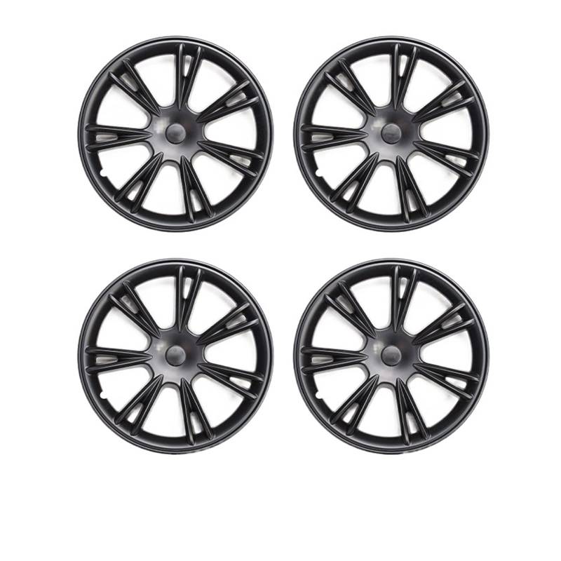 4PCS Compatible With Tesla Model Y Hub Cap Performance Replacement Wheel Cap 19-Inch Automobile Hubcap Full Rim Cover Accessories 2018-2022(Matte black) von VWAUGDKPS