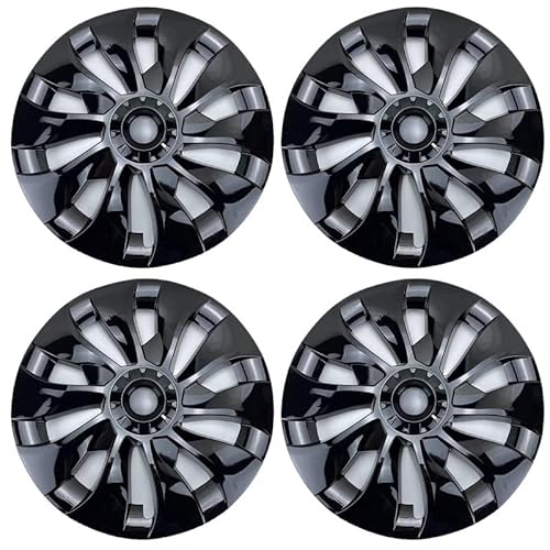 4PCS Hub Cap Performance Replacement Wheel Cap 18 19 Inch Automobile Hubcap Full Cover Accessories 2021 2022 Compatible With Tesla Model 3/Y(Black) von VWAUGDKPS