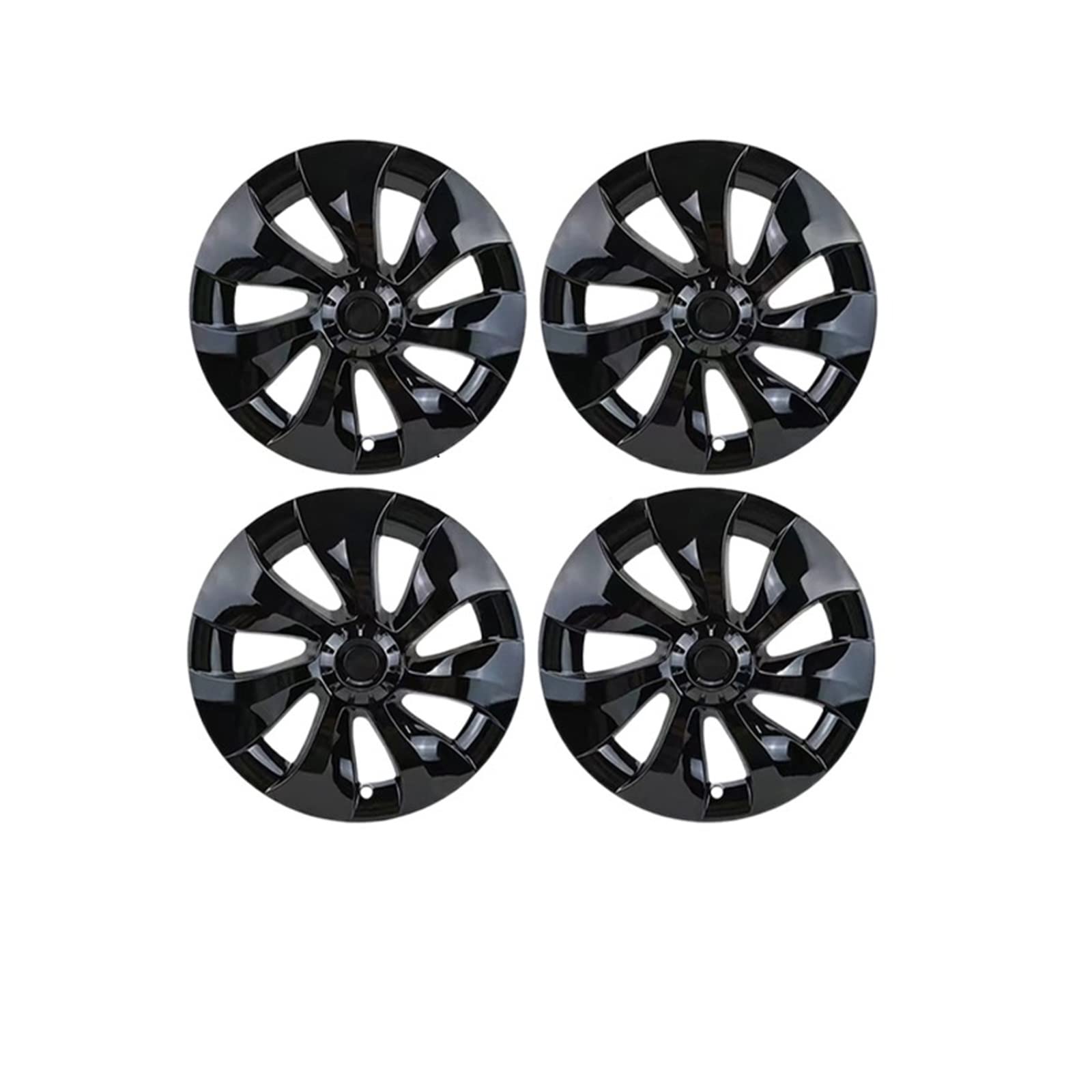 4Pcs 19 Inch Hub Cap Performance Replacement Wheel Cap Automobile Hubcap Full Cover Accessories Compatible With Tesla Model Y 2021-2022(Bright-black logo) von VWAUGDKPS