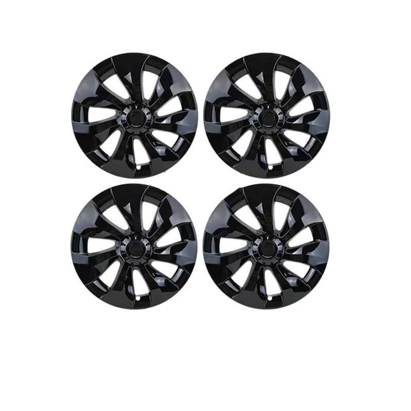 4Pcs 19 Inch Hub Cap Performance Replacement Wheel Cap Automobile Hubcap Full Cover Accessories Compatible With Tesla Model Y 2021-2022(Bright-black logo) von VWAUGDKPS