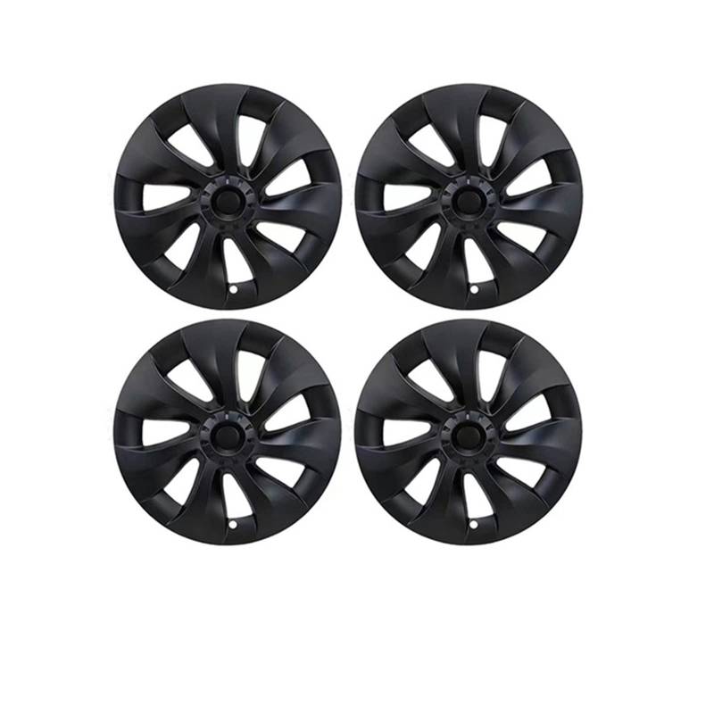 4Pcs 19 Inch Hub Cap Performance Replacement Wheel Cap Automobile Hubcap Full Cover Accessories Compatible With Tesla Model Y 2021-2022(Matte-black logo) von VWAUGDKPS