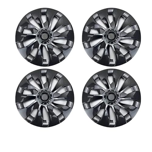 4pcs Kompatibel mit Tesla Model 3 18 Zoll Radkapsel Original Auto Ersatz Radkapsel Auto Radkapsel Volltonzubehör 2021 2022(Carbon-no Logo) von VWAUGDKPS