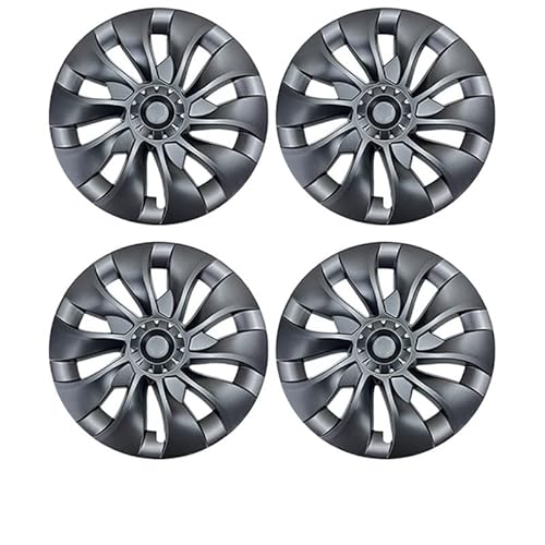 4pcs Kompatibel mit Tesla Model 3 18 Zoll Radkapsel Original Auto Ersatz Radkapsel Auto Radkapsel Volltonzubehör 2021 2022(Graupen graues Logo) von VWAUGDKPS