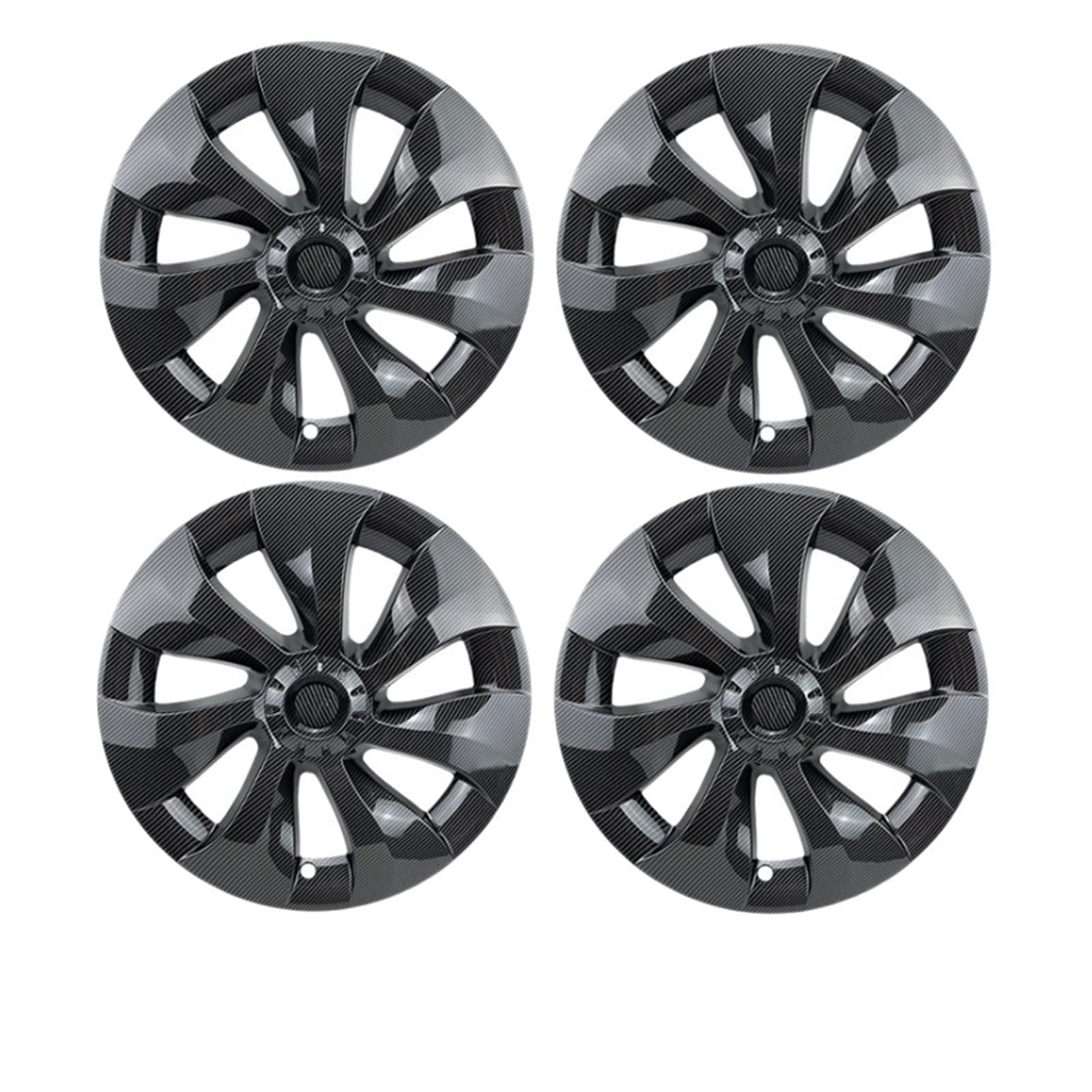 4pcs Modell Y 19 Zoll Radkappen kompatibel mit Tesla Modell Y original Autowechsel Radkappen umfassende Hochleistungs-Elektroautos Auto Radkappe(Carbon Fiber) von VWAUGDKPS