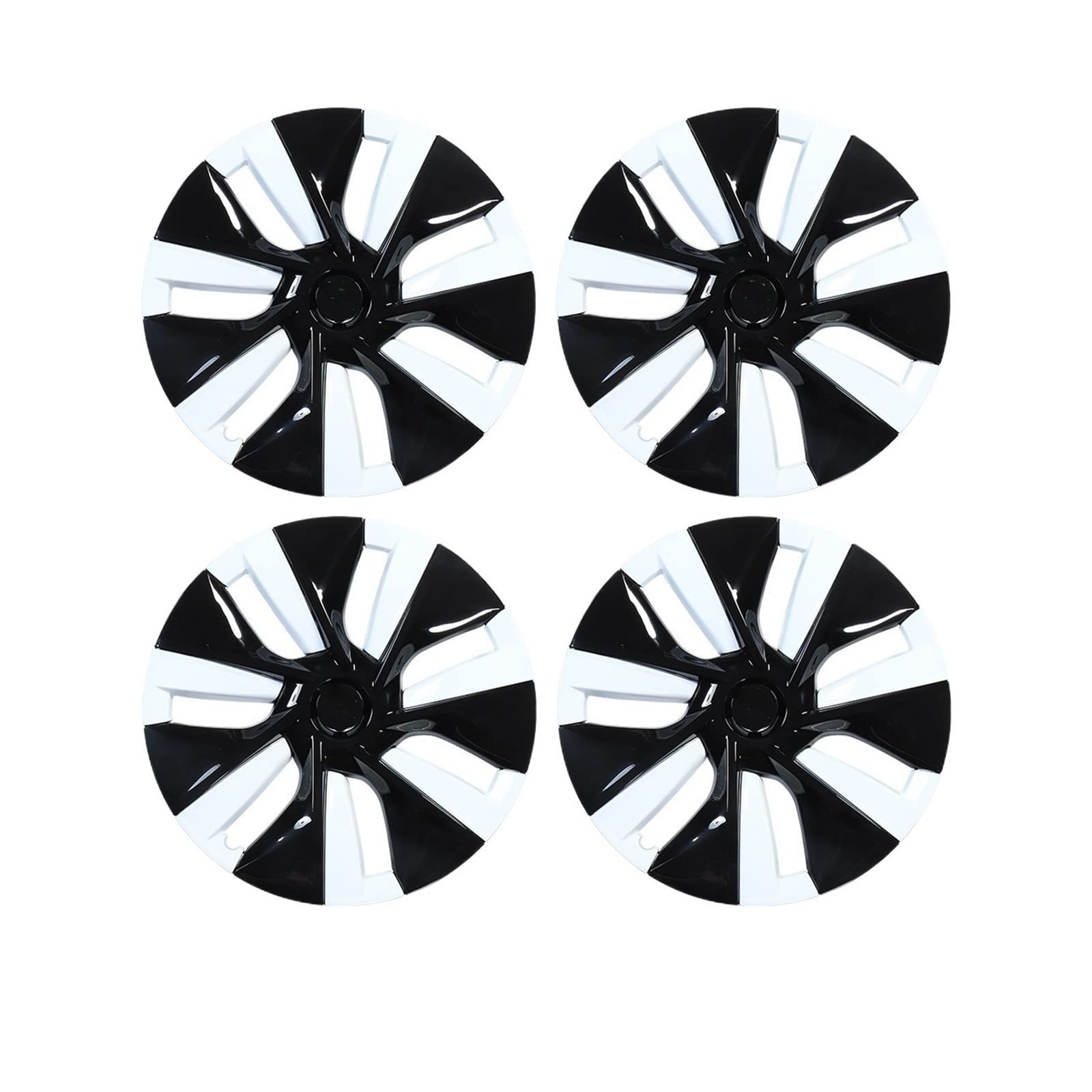 4pcs Radkapsel Original Auto Austausch Nabenkapsel 19 Zoll Automobil Nabenkapsel Radkappe ModelY 2021 Radkappen-Set Kompatibel mit Tesla Modell Y(Black White) von VWAUGDKPS