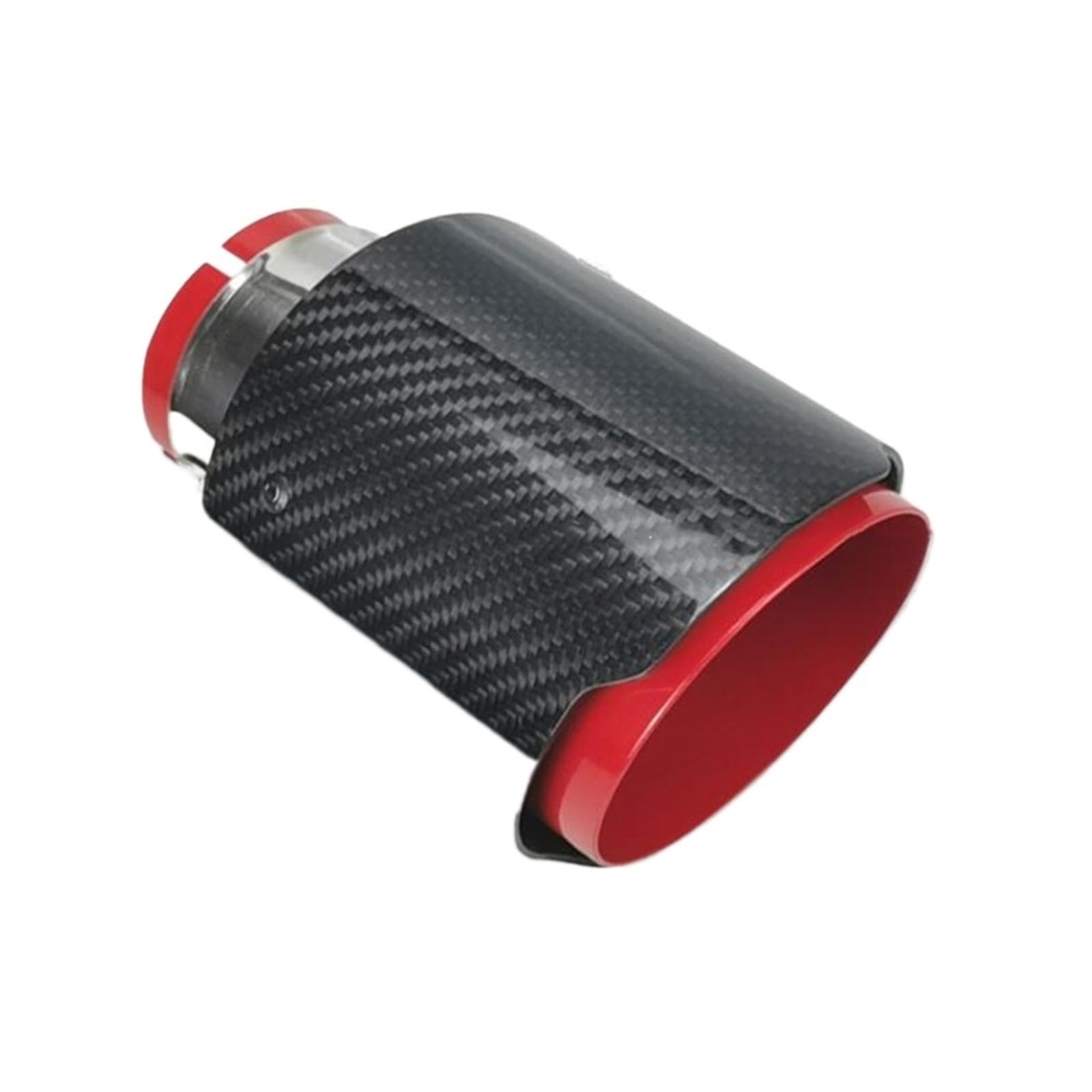 Auto Kohlefaser glänzend Auspuffanlage Schalldämpfer Rohrspitze Universalbeschichtete rote Edelstahl Schalldämpfer Dekorationen Kompatibel mit Akrapovic(IN 54MM OUT 101MM) von VWAUGDKPS