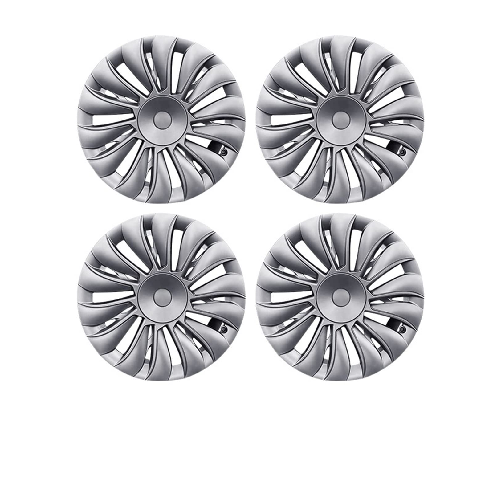 Compatible With Tesla Model Y Car 19-Inch Storm Wind Style Hub Cover Replacement Wheel Hubcap Kit Exterior Decoration Protection Accessories(Y Gun gray 4 PCS) von VWAUGDKPS