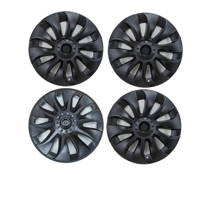 Compatible With Tesla Model Y Car 20-Inch Upgrade Cyclone Wheel Hub Cap Kit Full Coverage Upgrade Trim Replacement Decoration Accessories(YMatteBlack B20in4PC) von VWAUGDKPS