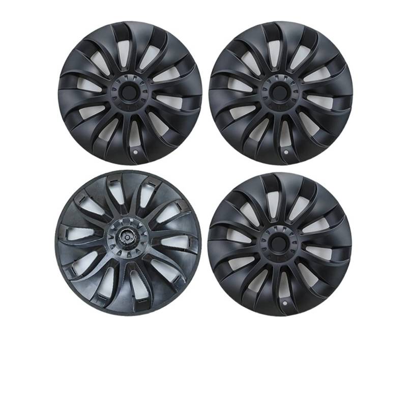 Compatible With Tesla Model Y Car 20-Inch Upgrade Cyclone Wheel Hub Cap Kit Full Coverage Upgrade Trim Replacement Decoration Accessories(YMatteBlack W20in4PC) von VWAUGDKPS