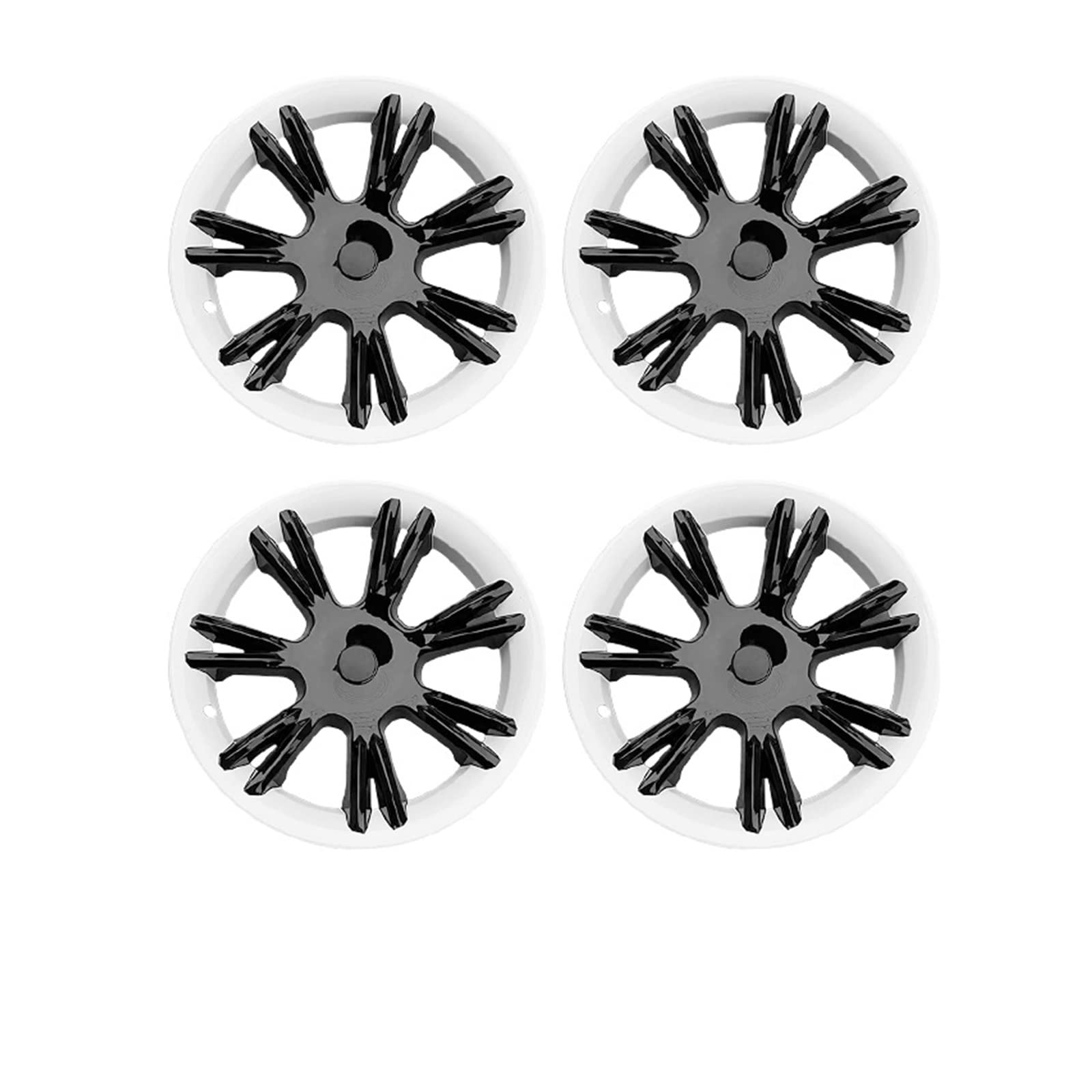 Compatible With Tesla Model Y Car Sports Wheel Hub Cap Kit Replacement Hubcaps 19-Inch Hub Cover Decoration Exterior Protective Accessories(Y Black white 4 PCS) von VWAUGDKPS