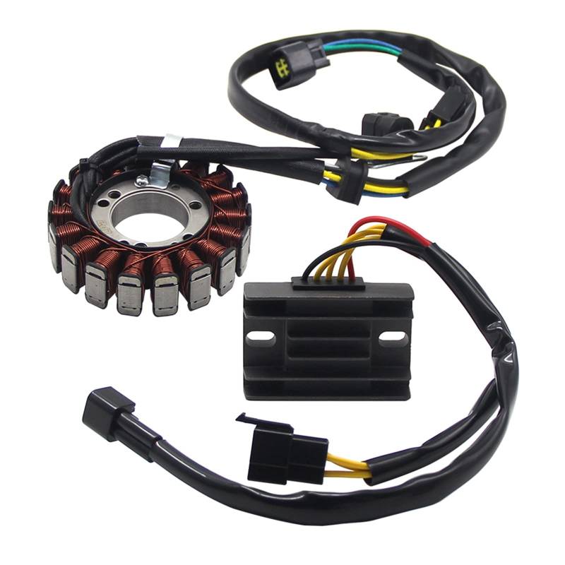 Motorrad Magneto Stator Spule + Spannungsregler Gleichrichter Kompatibel Mit Kawasaki KLX400 KLX400R KLX400SR 2003-2004 21003-S007 21066-S005 von VWAUGDKPS