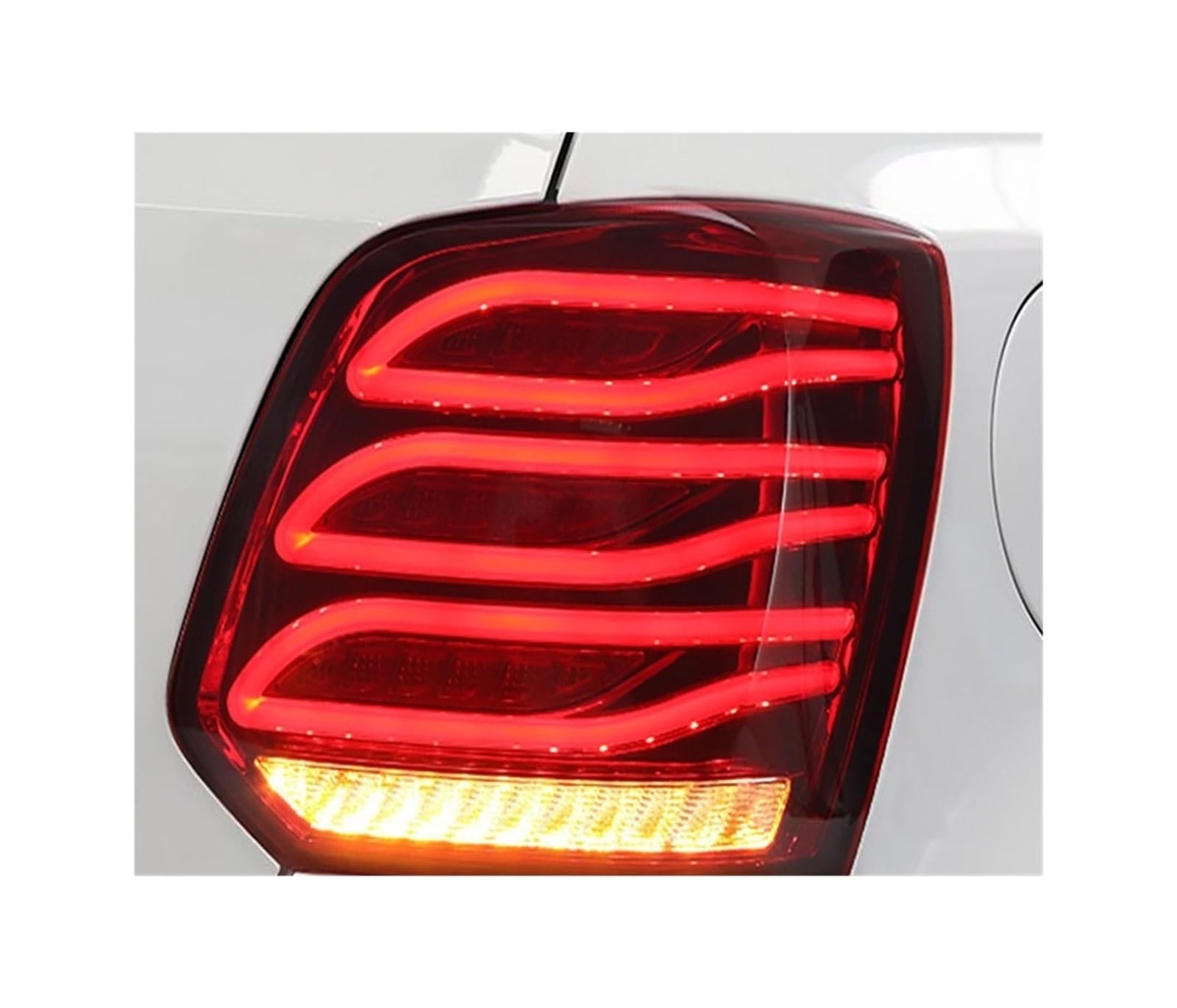 VWAUGDKPS LED DRL Animation Dynamisches Signal Bremse Auto Rücklicht Kompatibel mit VW Kompatibel mit Polo 2011–2018 (Rot) von VWAUGDKPS