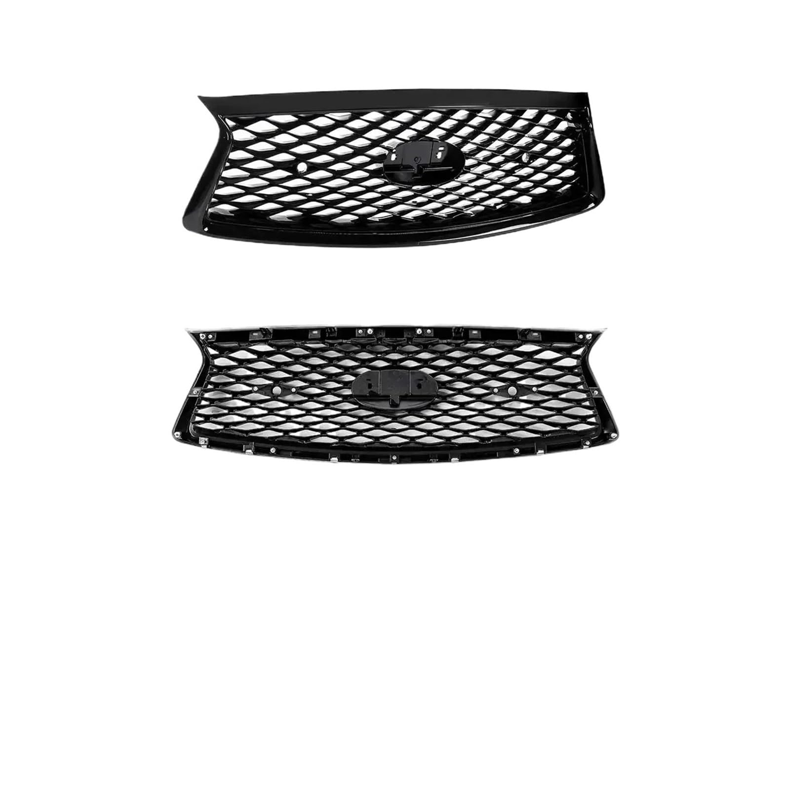 Compatible for Infiniti Q50 Q50S 2018-2021 All Models Front Grille Grill Bumper Hood Mesh Glossy Black Cap Auto Kit Exterior Part Body Kit(Black1) von VWUEWJE