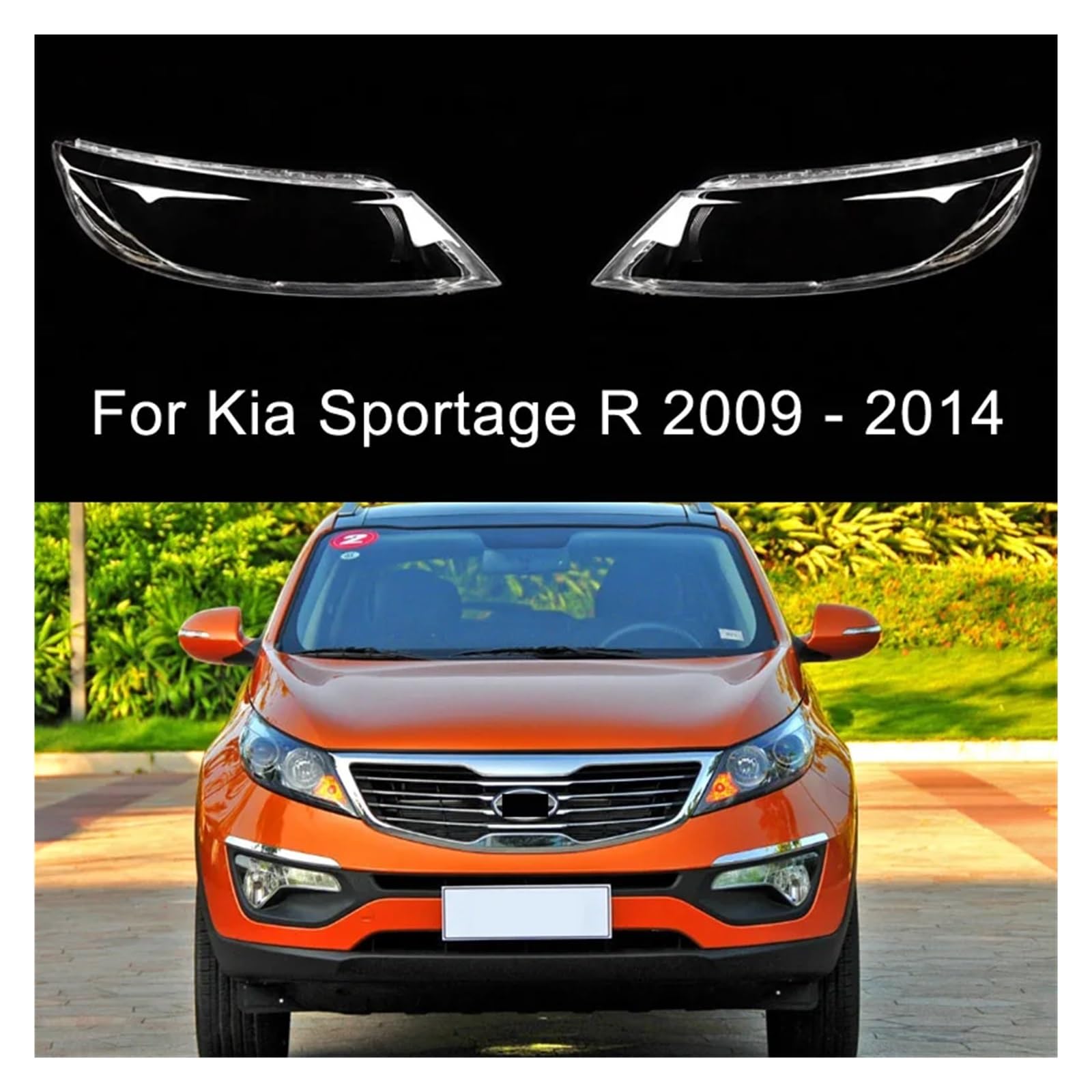 Kompatibel mit Kia Sportage R 2009 2010 2011 2012 2013 2014 Scheinwerferabdeckung Scheinwerferlampenschirm Lampenabdeckung Scheinwerferglaslinsenschale(Left Right) von VWUEWJE