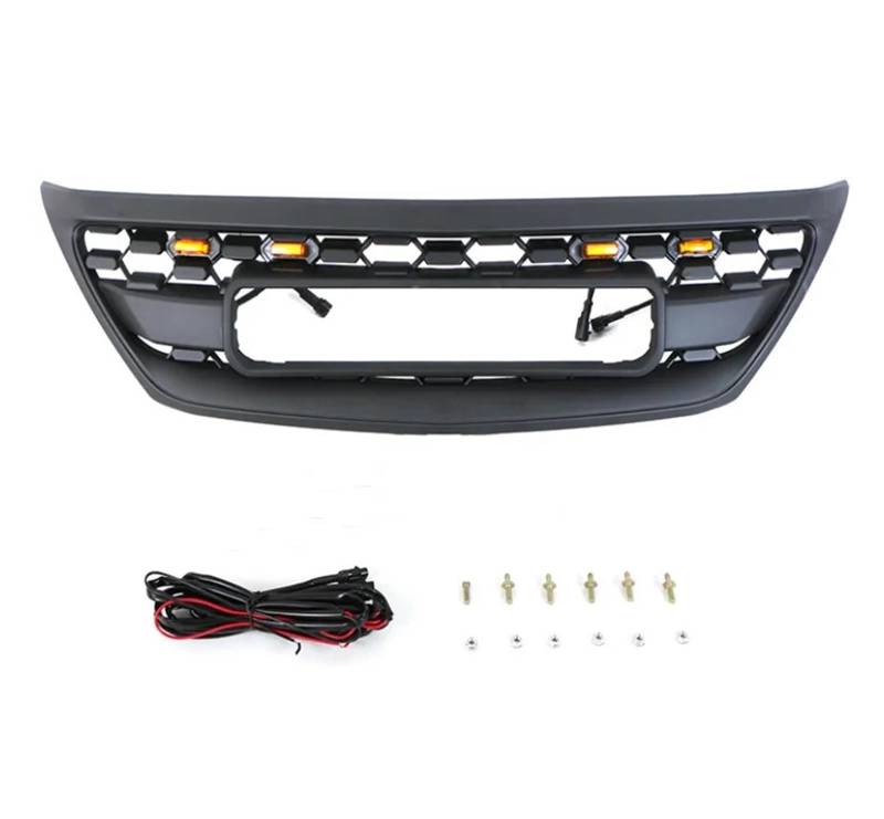 Kühlergrill mit bernsteinfarbenen Lichtern Kompatibel for Lexus RX330 RX350 RX400H 04-09 Modifizierter Renngrill for die vordere Stoßstange des Autos(Black with Lights) von VWUEWJE