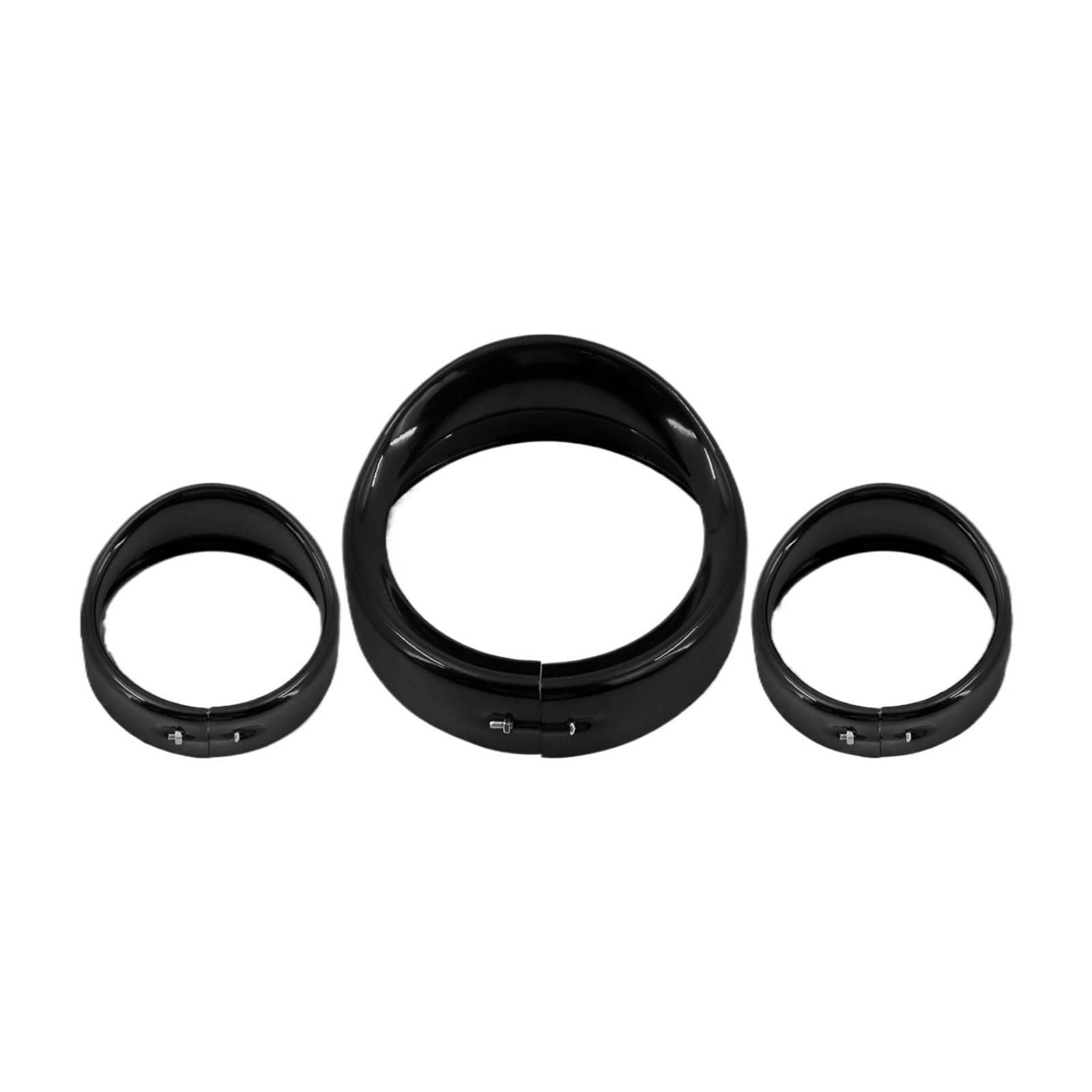 Motorrad 7 Zoll Scheinwerfervisier 4,5 Zoll Zusatzscheinwerfer Zierring Abdeckung Schwarz glänzend Kompatibel for Harley Touring Electra Street Glide(4.5inch Trim Ring) von VWUEWJE