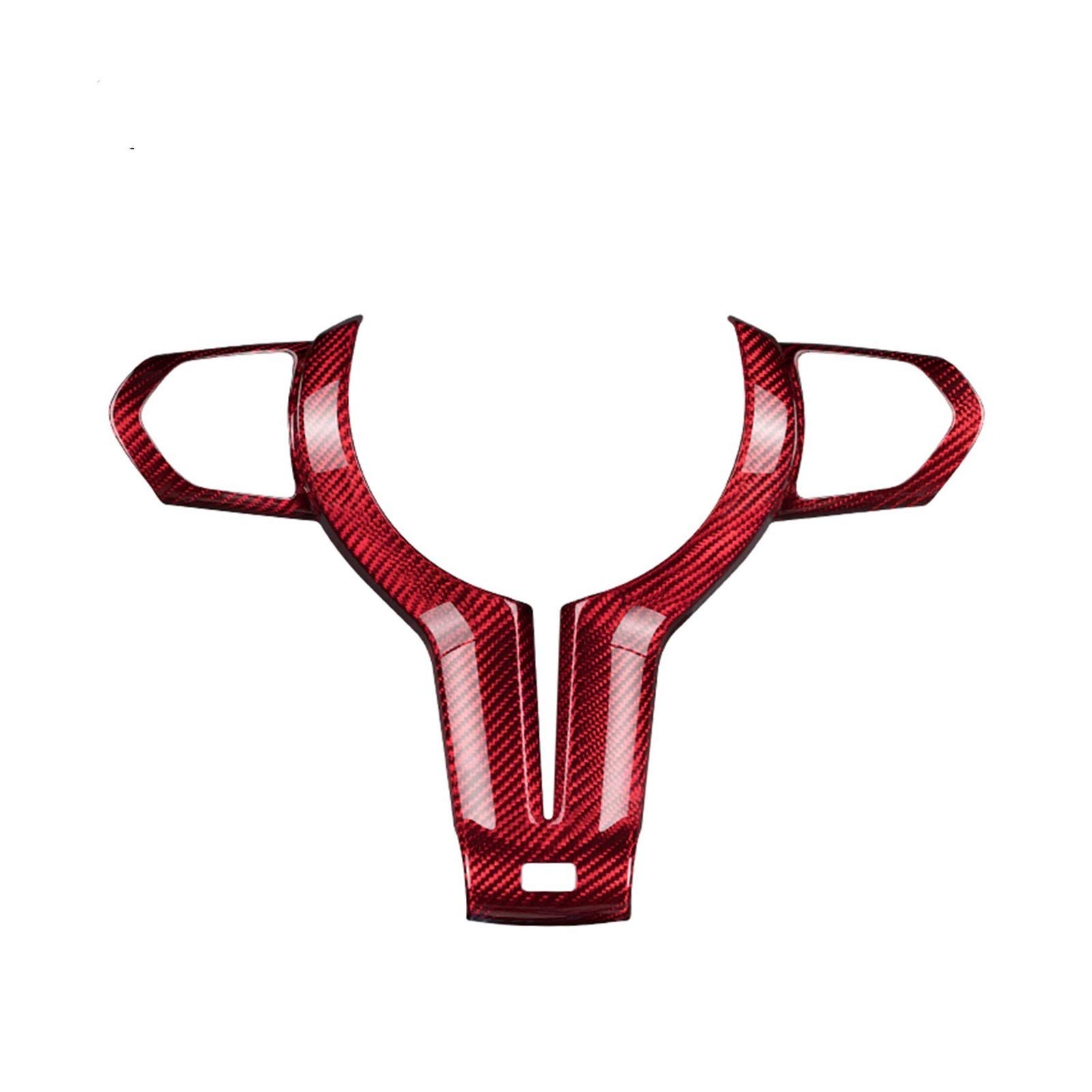 VXELY Lenkradverkleidung aus echtem Carbon, dekorativer Aufkleber, for, M Sport M2 M3 M4 M5 X5M X6M F82 F83, Innenraum-Auto-Styling Dekorativer Aufkleber fürs Lenkrad(Red Carbon Fiber) von VXELY