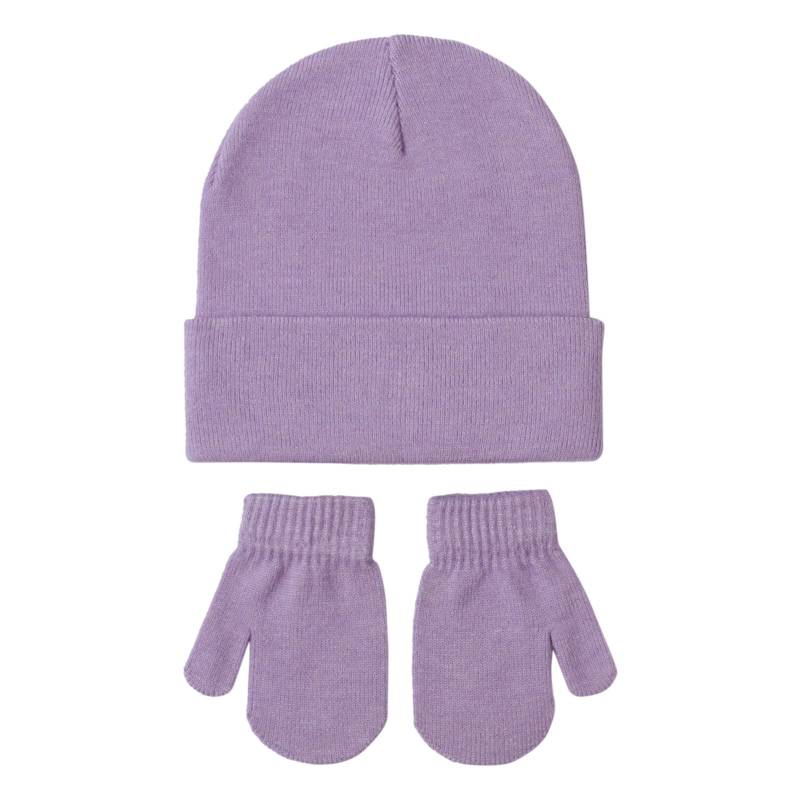 VYLYNL Set 6 Baby-Mützen und Fäustlinge, Set für Neugeborene, Neugeborene, Babys, Jungen, Mädchen, gestrickte Fäustlinge für Kinder (lila, 2–5 Jahre) von VYLYNL