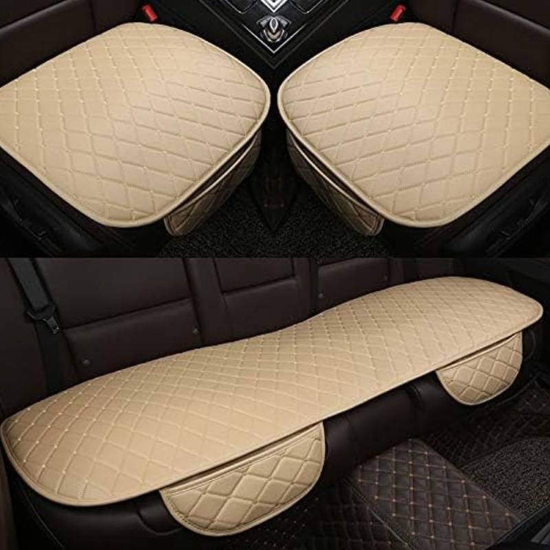 VaLbeL Sitzauflage Auto füR Suzuki Splash 2008-2014, Vorne Hinten Sitzkissen Breathable Anti-Rutsch Autositzschutz Sitzunterlage Innenraum ZubehöR,E/Beige von VaLbeL