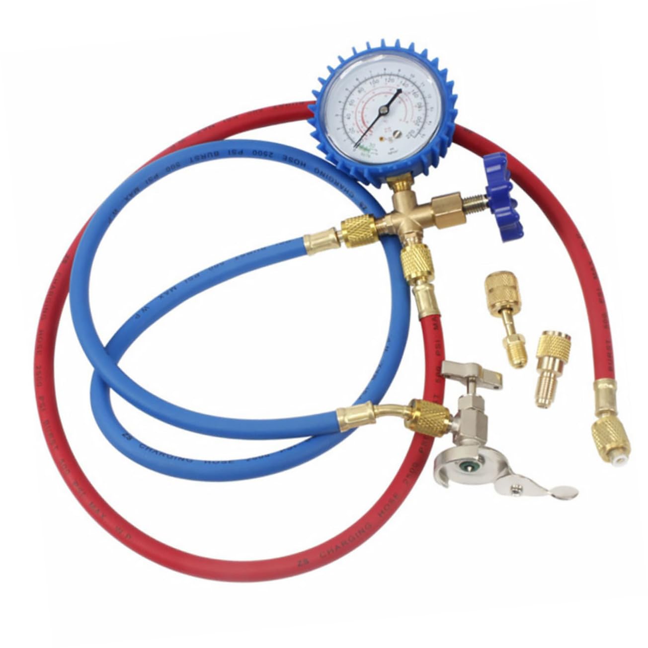 Vaguelly Kältetechnik Manometer Set Für Klimaanlagen Ac Manifold Gauge Set Mit Kältemittelschläuchen Kfz Klimaanlagenreparatur Und Wartung von Vaguelly