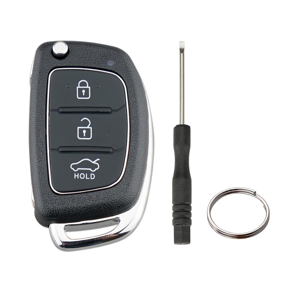 3 Tasten Fernbedienung Klapp Schlüsselgehäuse Kompatibel für Hyundai i20 i30 ix20 ix35 Tucson Santa Fe (Keine Batterien) von Vailikey