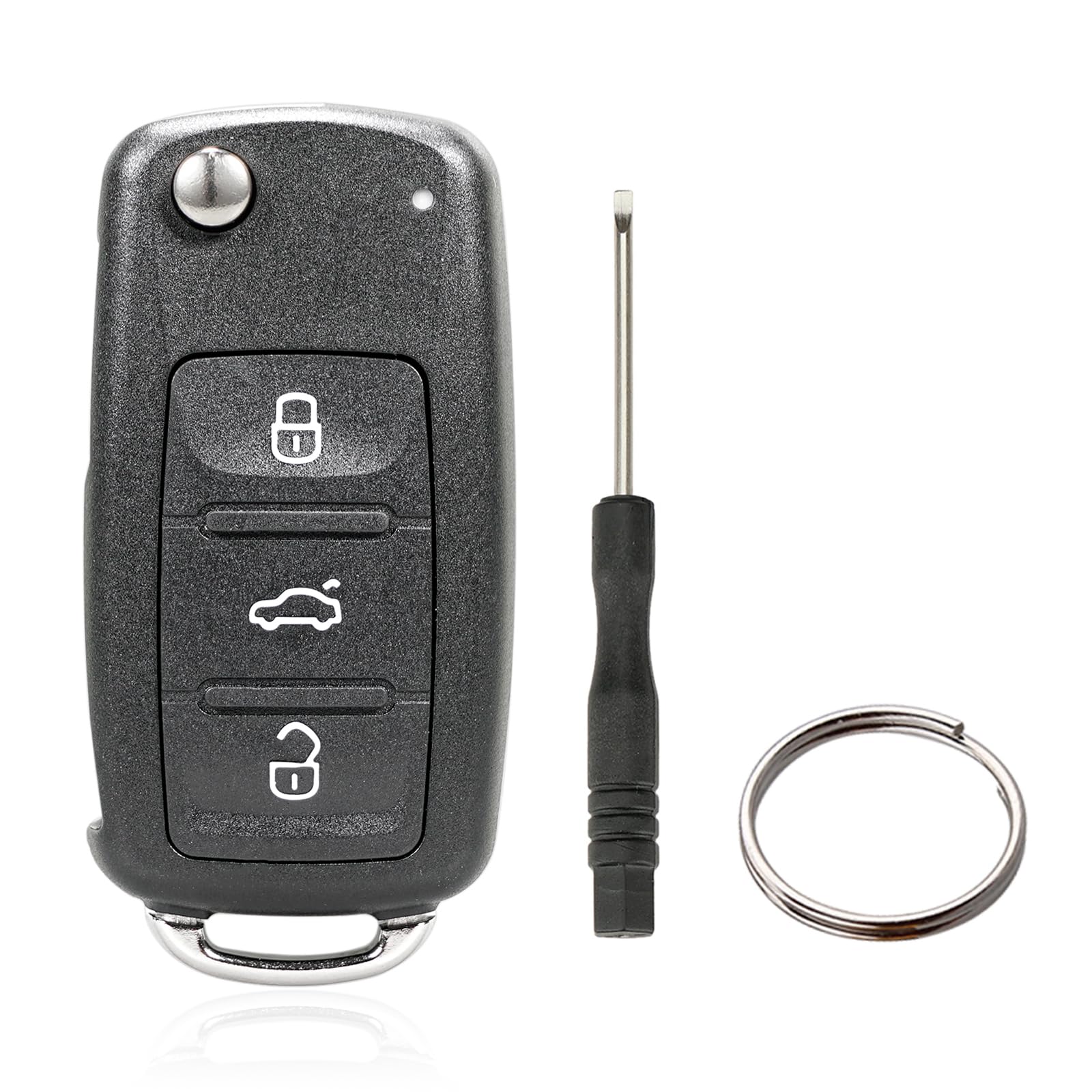 3 Tasten Schlüssel Fernbedienung Gehäuse für Volkswagen MK6 Golf Polo Tiguan Passat Seat Skoda (Keine Batterien) von Vailikey
