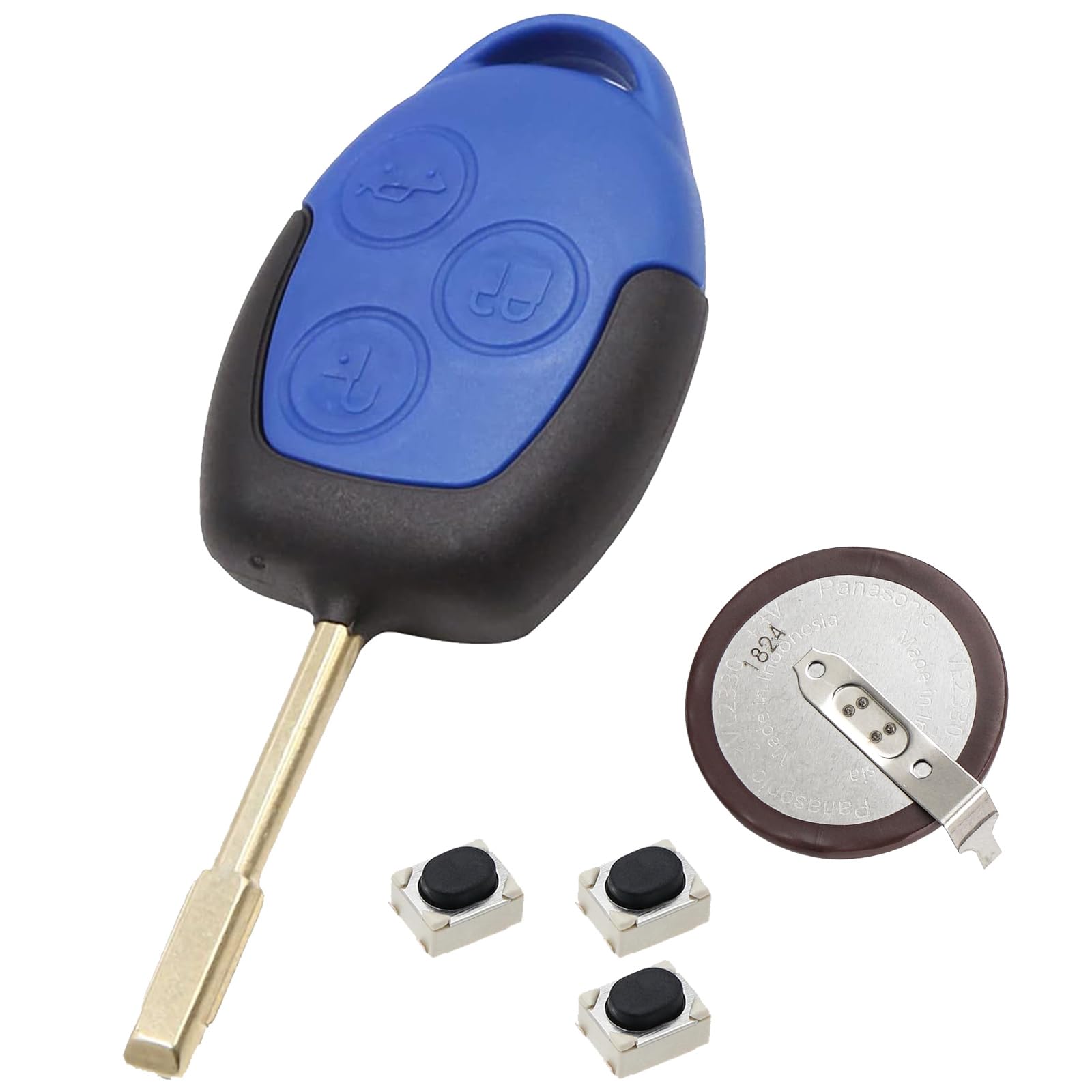 Funkschlüsselgehäuse für Ford Transit 3 Tasten für Ford Transit MK7 Schlüssel Transit MK7 Schlüssel Transit Schlüsselanhänger mit VL2330 Batterieschaltern x3 von Vailikey