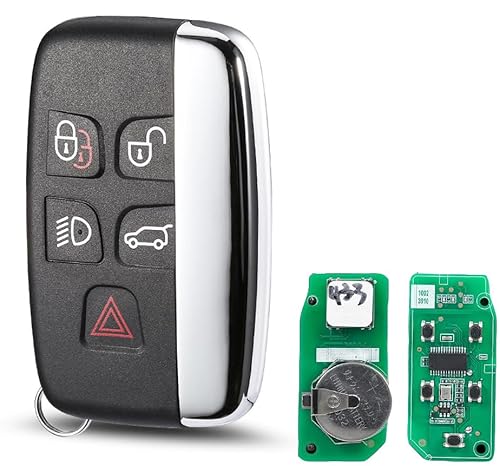 433 MHz 5 Tasten Auto Schlüsselanhänger Fernbedienung für Land Rover Discovery LR2 LR4 Freelander Range Rover Sport Evoque Vougel mit PC7945Chip FCCID: KOBJTF10A von Vailikey