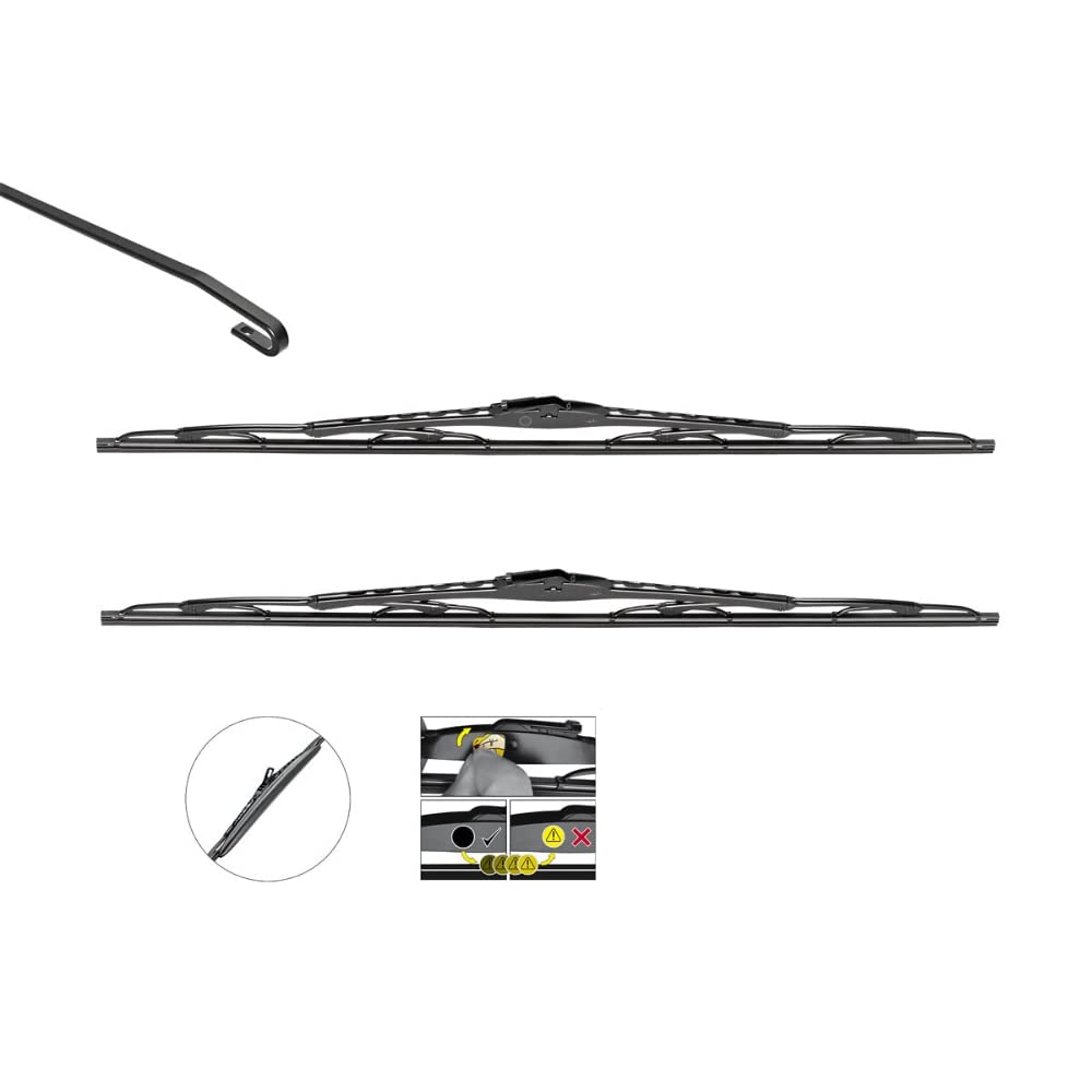 VALEO Silencio Wischer - VM216 - Set aus optimal aerodynamischen konventionellen Original Wischerblättern mit Spoiler - 550mm/410mm - Vorne - Set mit 2 Wischerblättern - 574287 von Valeo