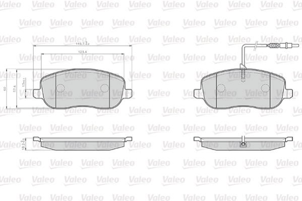 Bremsbelagsatz, Scheibenbremse Vorderachse Valeo 872261 von Valeo