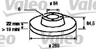 Bremsscheibe Hinterachse Valeo 187040 von Valeo