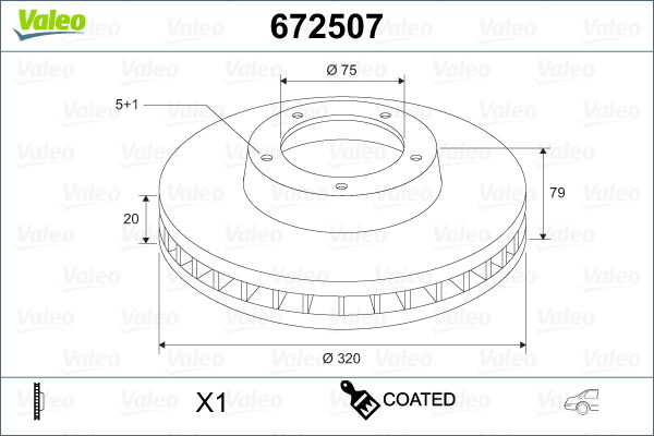 Bremsscheibe Hinterachse Valeo 672507 von Valeo