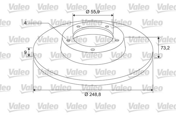 Bremsscheibe Hinterachse Valeo 675412 von Valeo