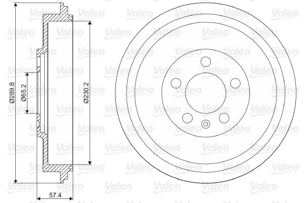 Bremstrommel Hinterachse Valeo 237085 von Valeo