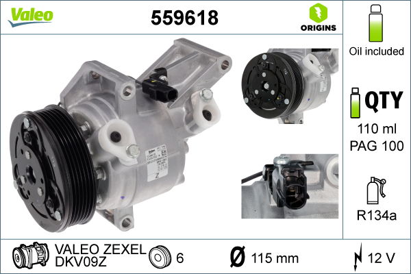 Kompressor, Klimaanlage Valeo 559618 von Valeo