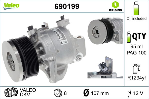 Kompressor, Klimaanlage Valeo 690199 von Valeo