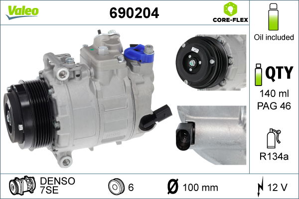 Kompressor, Klimaanlage Valeo 690204 von Valeo