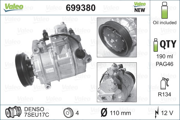 Kompressor, Klimaanlage Valeo 699380 von Valeo