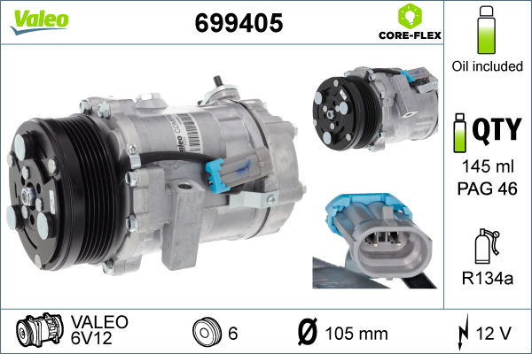 Kompressor, Klimaanlage Valeo 699405 von Valeo