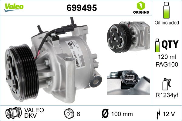 Kompressor, Klimaanlage Valeo 699495 von Valeo