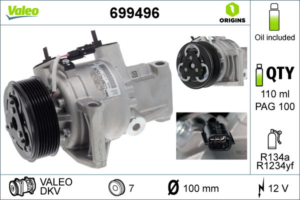 Kompressor, Klimaanlage Valeo 699496 von Valeo