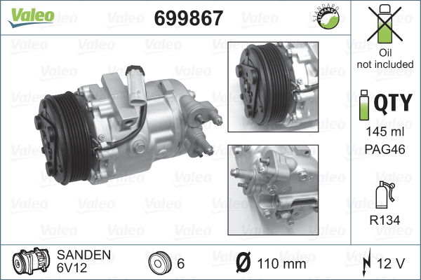 Kompressor, Klimaanlage Valeo 699867 von Valeo