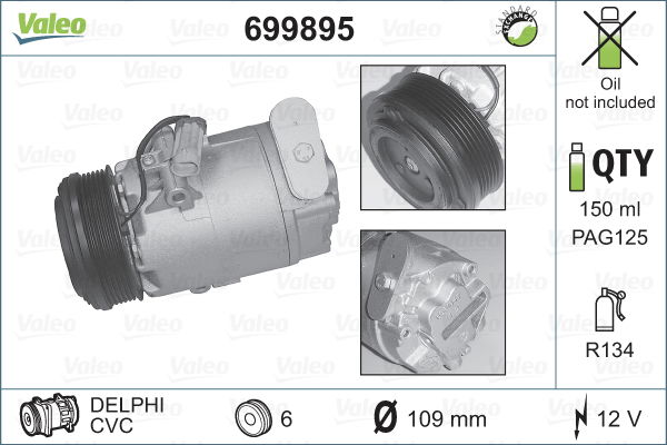 Kompressor, Klimaanlage Valeo 699895 von Valeo