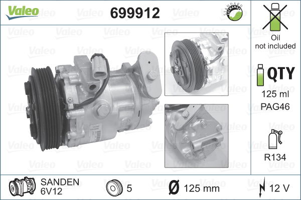 Kompressor, Klimaanlage Valeo 699912 von Valeo