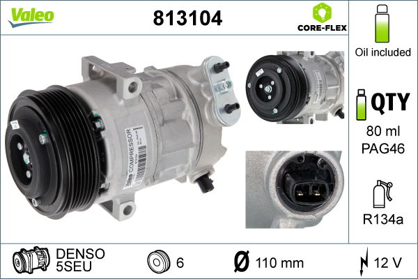 Kompressor, Klimaanlage Valeo 813104 von Valeo